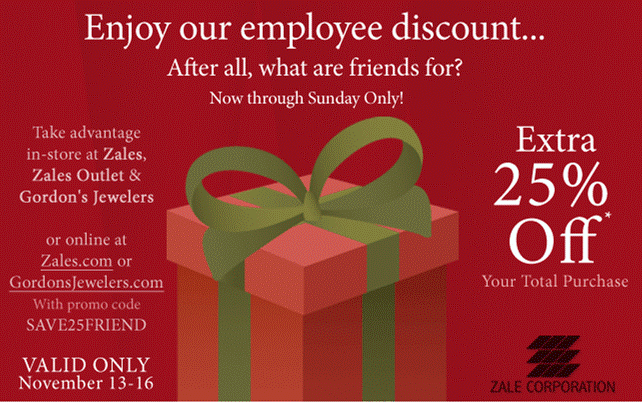 ... to save 25% IN-Store at Zales, Zales Outlet and Gordon's Jewelers